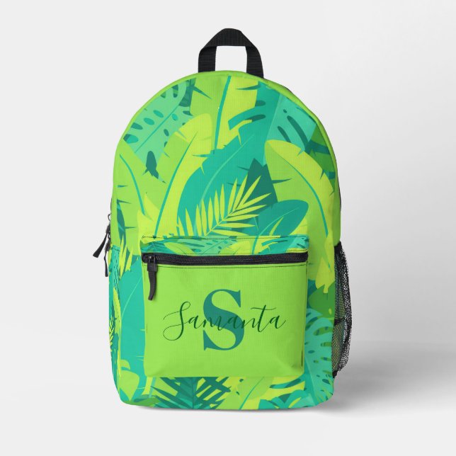 Tropical Monogram Backpack with Name (Front)