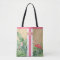 Tropical Monogram Faux Burlap Jute  Tote Bag