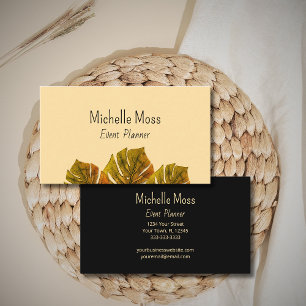 Tropical Monstara Foliage Palm Leaves Elegant Business Card