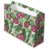 Tropical Monstera and Palm Leaves