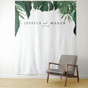 Tropical Monstera Backdrop Photo Booth Tapestry