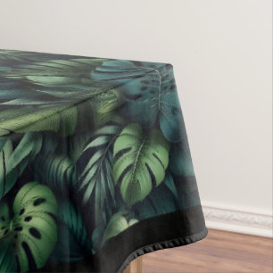 Tropical Monstera Botanical Green Jungle  Tablecloth