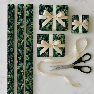 Tropical Monstera Botanical Green Wrapping Bundle Paper Sheet