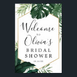 Tropical Monstera Bridal Shower Welcome Sign<br><div class="desc">Welcome your guests with this beautiful Welcome Sign! 
This design features a lovely script font! Easily edit with your name,  event and date!</div>