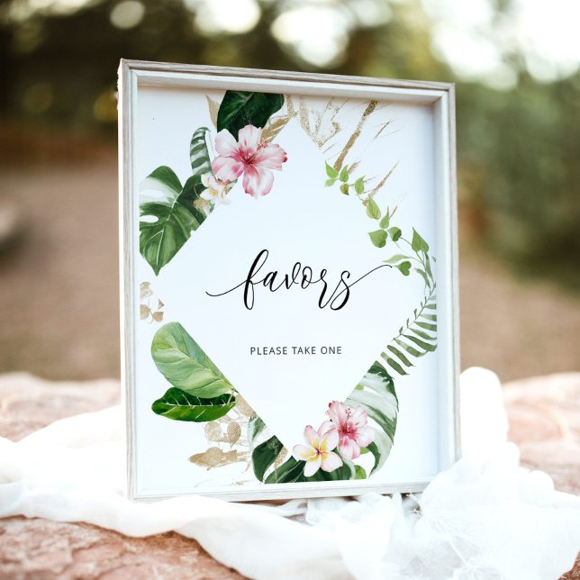 Tropical monstera favors please take one poster (Creator Uploaded)
