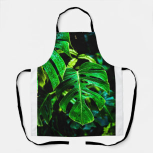 Tropical Monstera Glow – Jungle Leaf Photography Apron