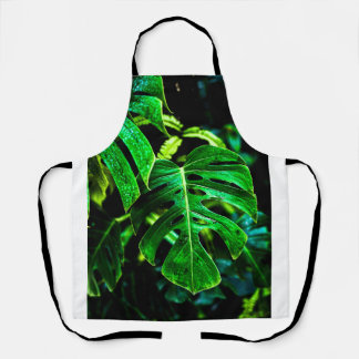 Tropical Monstera Glow – Jungle Leaf Photography Apron