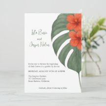 Tropical Monstera & Hibiscus Wedding