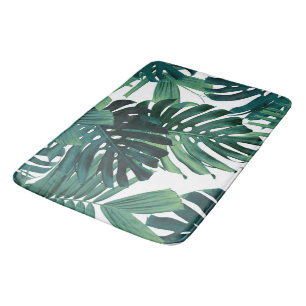 Tropical Monstera Jungle Leaves 1 Bath Mat