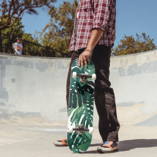 Tropical Monstera Jungle Leaves 1 Skateboard