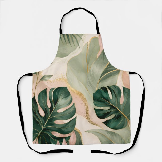 Tropical Monstera Leaf Apron (Front)