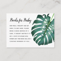 Tropical Monstera Leaf Baby Shower Book Request