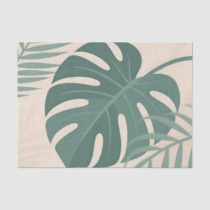 Tropical Monstera Leaf Botanical Serenity Tissue Paper