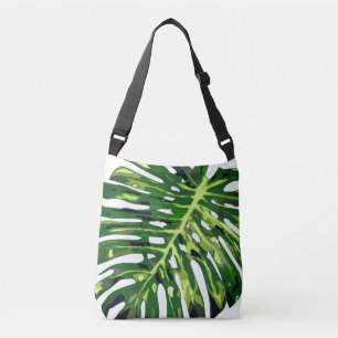 Tropical Monstera Leaf Crossbody Bag or Tote Bag
