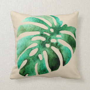 Tropical Monstera Leaf Cushion