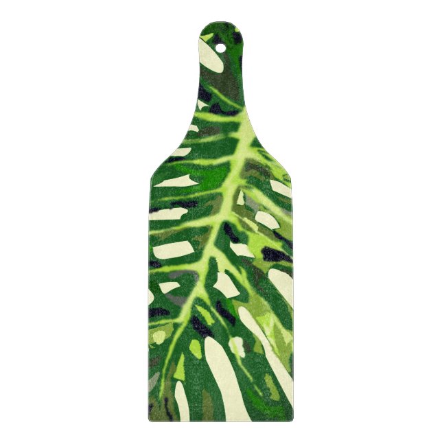 Tropical Monstera Leaf Cutting Board (Front)