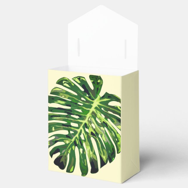 Tropical Monstera Leaf Favour Box (Opened)