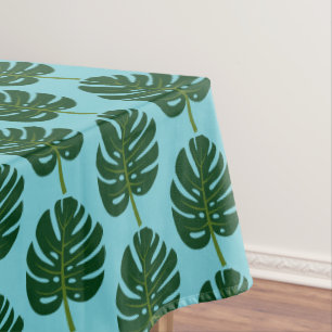 Tropical Monstera leaf floral pattern tablecloth