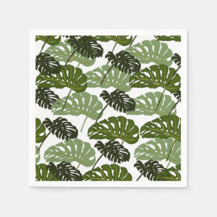 Tropical Monstera Leaf Green Napkin
