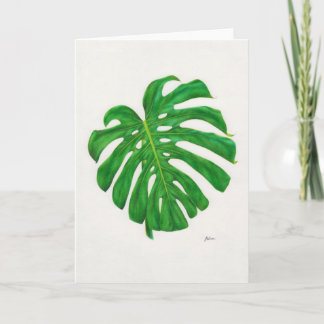 Tropical Monstera Leaf Greeting Cards