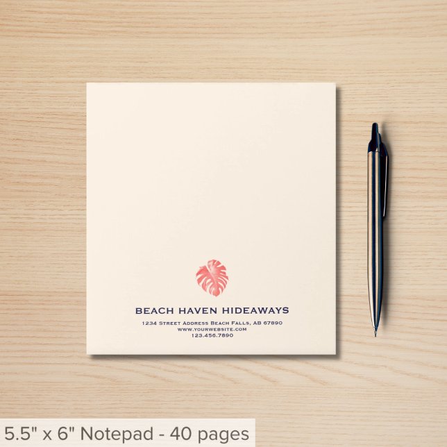 Tropical Monstera Leaf Logo Notepad (Creator Uploaded)
