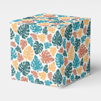 Tropical Monstera Leaf Pattern – Colourful Nature Favour Box