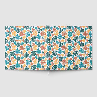 Tropical Monstera Leaf Pattern – Colourful Nature Guest Book