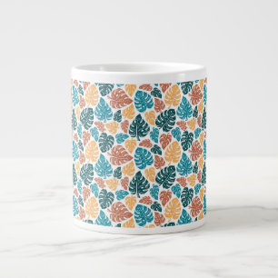 Tropical Monstera Leaf Pattern – Colourful Nature  Large Coffee Mug