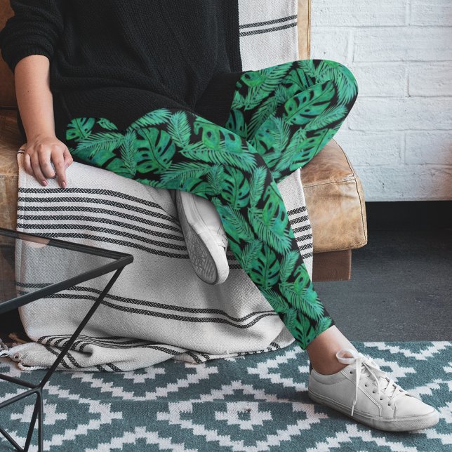 Tropical Monstera Leaf Pattern Leggings (Creator Uploaded)