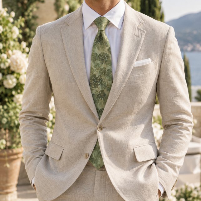 Tropical Monstera Leaf Pattern Tie (Creator Uploaded)