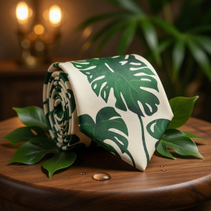 Tropical Monstera Leaf  Tie