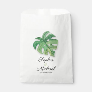Tropical Monstera Leaf Wedding Favour Bags