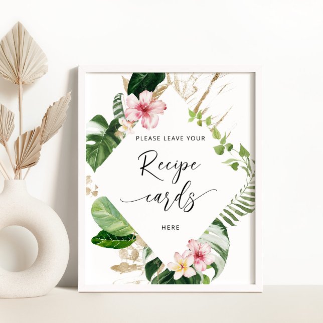 Tropical monstera leave your recipe card here poster (Creator Uploaded)