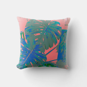 Tropical Monstera Leaves Cushion