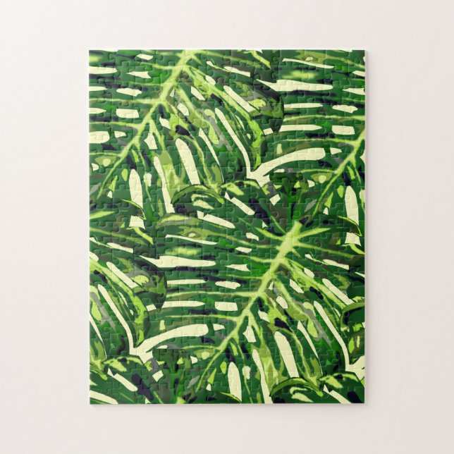 Tropical Monstera Leaves - Greenery Jigsaw Puzzle (Vertical)