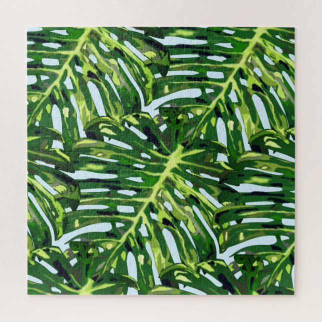 Tropical Monstera Leaves - Greenery - Jigsaw Puzzle (Vertical)