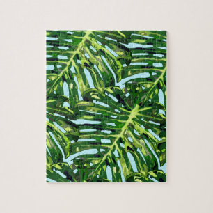 Tropical Monstera Leaves - Greenery Jigsaw Puzzle