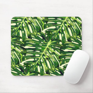 Tropical Monstera Leaves - Holiday Mouse Mat