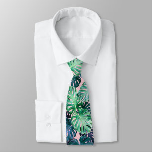 Tropical Monstera Leaves Neck Tie