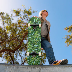 Tropical Monstera Leaves Skateboard