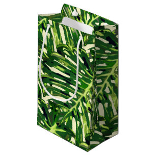Tropical Monstera Leaves Small Gift Bag