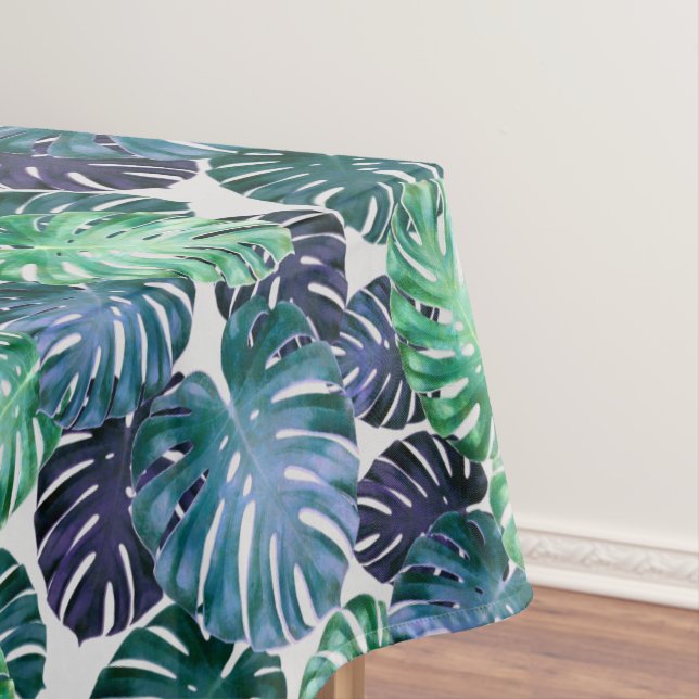Tropical Monstera Leaves  Tablecloth (In Situ)