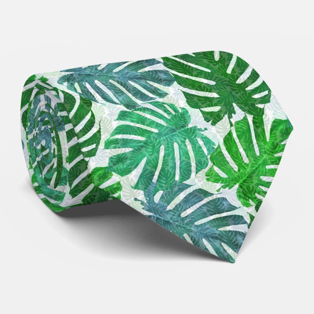 Tropical monstera leaves tie (Rolled)