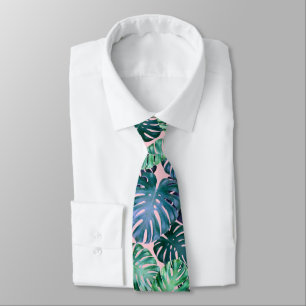 Tropical Monstera Leaves Tie