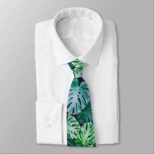 Tropical Monstera Leaves Tie