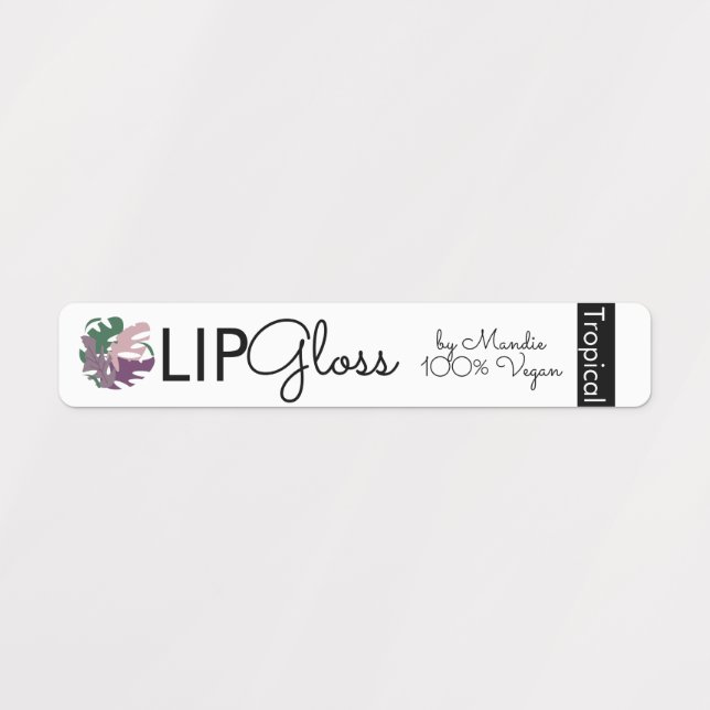 Tropical Monstera Lip Gloss Branding Packaging (Design 1)