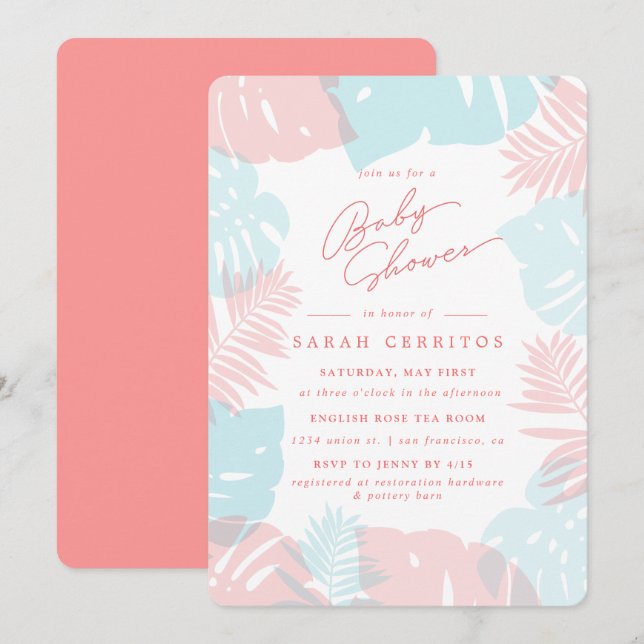 Tropical Monstera Palm | Baby Shower Invite (Front/Back)
