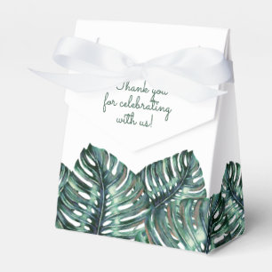 Tropical Monstera Palm Beach Wedding Retro  Favour Box