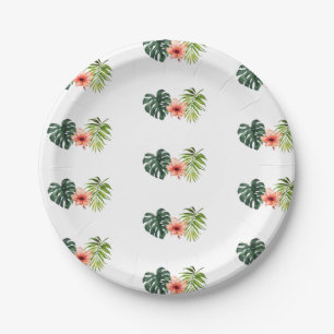 Tropical Monstera Palm Bridal Shower  Paper Plate