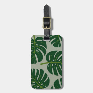 Tropical Monstera palm leaf travel luggage tags